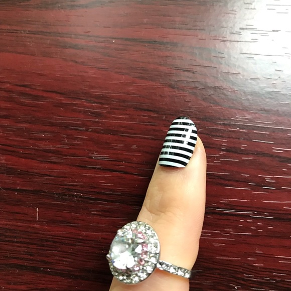 Silver circle fashion ring size 6 7 8 - Picture 6 of 8